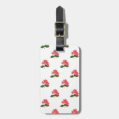 Ixora Coccinea、マハ・サラカムの花 ラゲッジタグ (正面縦)