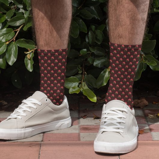 Ixora Coccinea、Maha Sarakham Crew Socksの花 ソックス