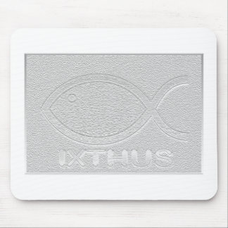 IXTHUSのキリスト教の魚の記号-銀 マウスパッド