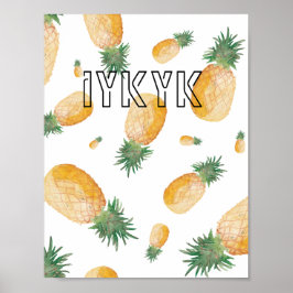 「iykyk」パイナップルインテリア デコール壁紙ポスター ポスター