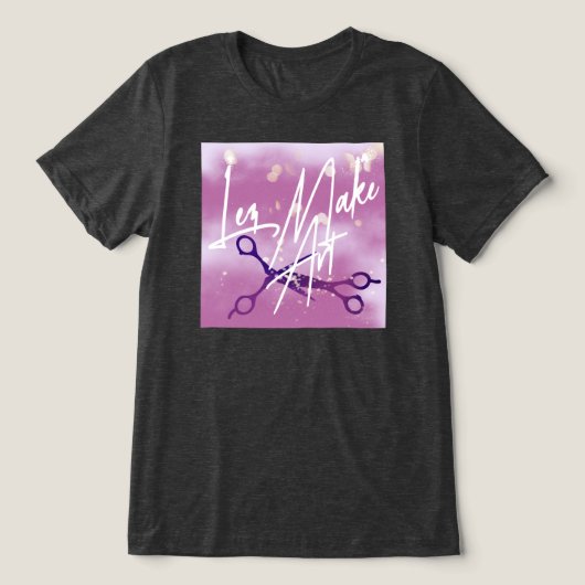 IYKYK Subtle Sapphic, wlw, Lez Make Art Scissors トライブレンドＴシャツ (デザイン正面)