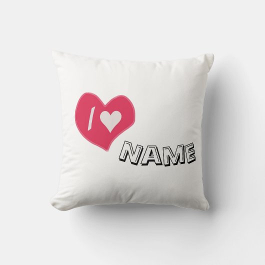 “I🤍You Heart – Cute Romantic Gift Design” クッション (正面)