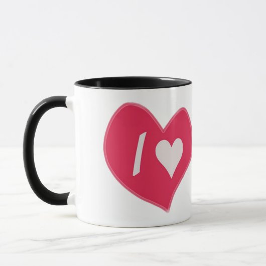 “I🤍You Heart – Cute Romantic Gift Design” マグカップ (左)