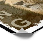 Ize Modern Elegant P Art Lion Head Black  ポスター (角)