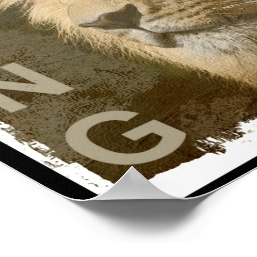 Ize Modern Elegant P Art Lion Head Black  ポスター (角)