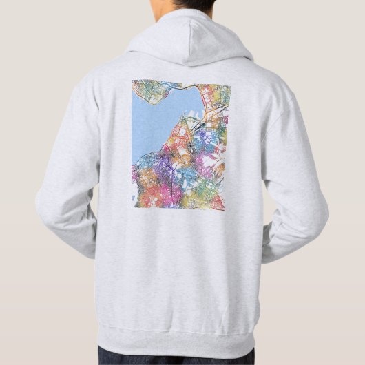 İzmir Türkiye City Map パーカ (裏面)