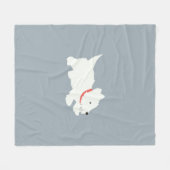 Izzie The Westie フリースブランケット (正面(横))