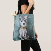 "Izzy日"の白いテリアの愛犬家のトートバック トートバッグ (クローズアップ)