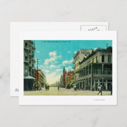 Jとマリポサのビュー通りコーナーフレスノ， CA ポストカード (正面/裏面)