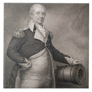 Jによって刻まれるMajor GeneralヘンリーKnox (1750-1806年) タイル