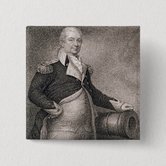 Jによって刻まれるMajor GeneralヘンリーKnox (1750-1806年) 缶バッジ (正面)