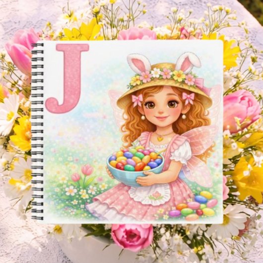 Jのイニシャル入りキャンディギフト ガールズ ノートブック