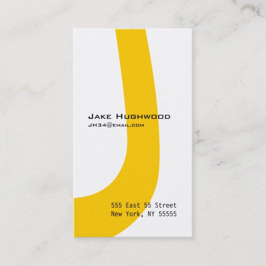 Jの手紙のアルファベットの名刺のオレンジ 名刺 (正面)