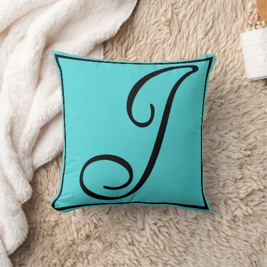 Jの最初の枕-水の背景の手紙J クッション (ブランケット)
