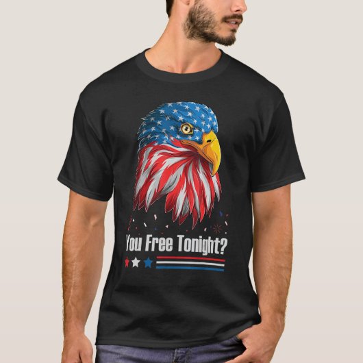Jの4番目の今夜Bald Eagle American Flag You Free Tシャツ (正面)