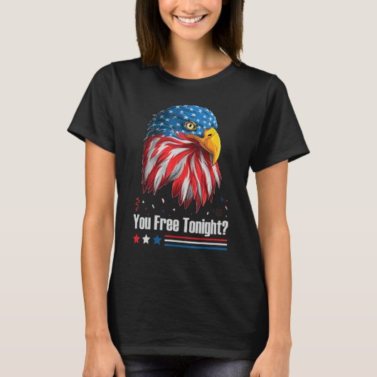 Jの4番目の今夜Bald Eagle American Flag You Free Tシャツ (正面)