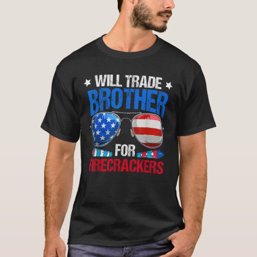 Jの4番目の爆竹のためにおもしろい兄弟を交換する Tシャツ (正面)