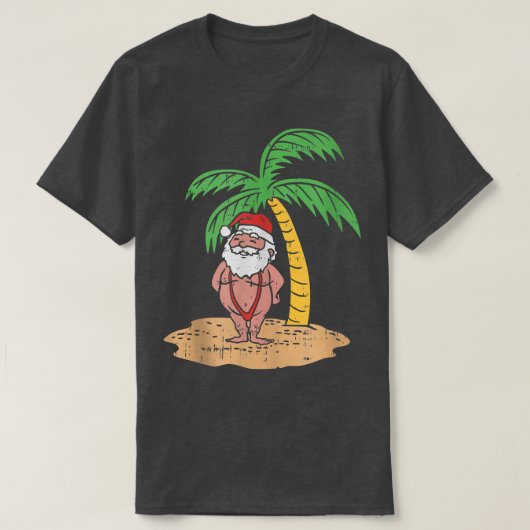 JのMankini Santa夏の水着おもしろいクリスマス Tシャツ (デザイン正面)