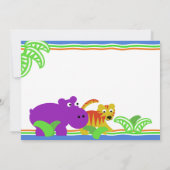 Jはジャングルの赤ちゃんシャワー 招待状 (裏面)