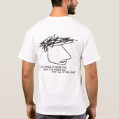 Jは生命の意味に質問します Tシャツ (裏面)