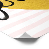 J'アドレ引用文 |ブラックおよび金ゴールドハート ポスター (角)