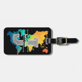 Jイニシャルパーソナライズされたシルバーモノグラムあなたの名前 ラゲッジタグ (正面横)