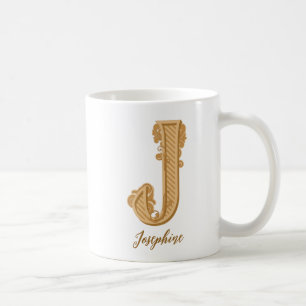 Jイニシャルビクトリアン名コーヒーマグ コーヒーマグカップ
