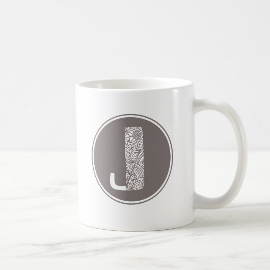 Jイニシャルフローラモノグラム コーヒーマグカップ (右)