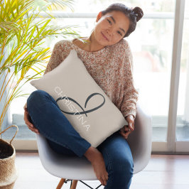 Jイニシャル名パーソナライズされたニュートラルタウプタン アクセントクッション