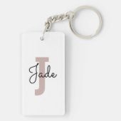 Jカスタムで始まる名前のモノグラムギフト キーホルダー (裏面)
