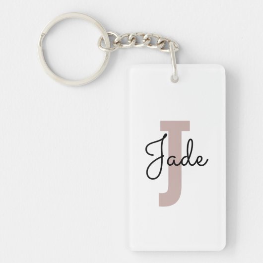 Jカスタムで始まる名前のモノグラムギフト キーホルダー (正面)