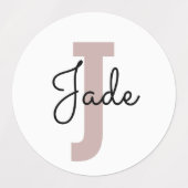 Jカスタムで始まる名前のモノグラムギフト ラベル (デザイン1)