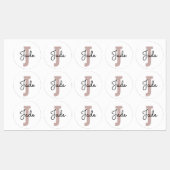 Jカスタムで始まる名前のモノグラムギフト ラベル (シート)