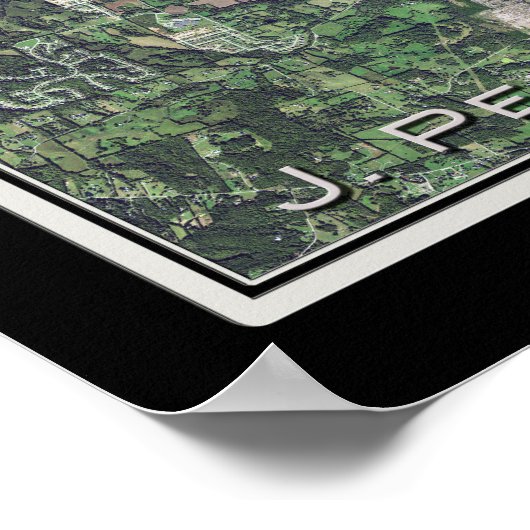 Jパーシー神父テネシー湖の衛星ポスターマップ ポスター (角)