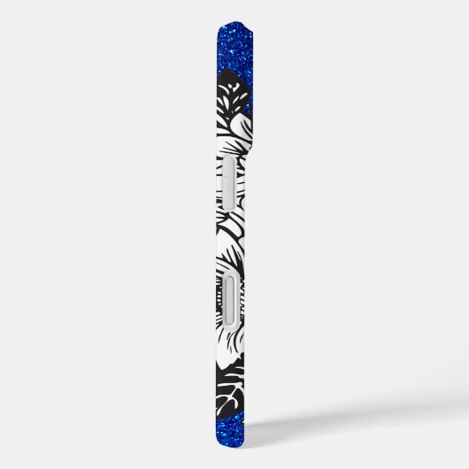 Jパーソナライズされた字のフローラエレガントグリッター Case-Mate iPhoneケース (裏面 / 右)