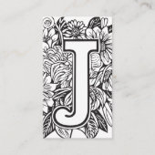 Jフローラモノグラムの白黒の会社のロゴ 名刺 (正面)