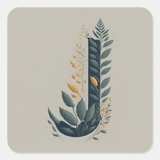 Jボタニカルモノグラム スクエアシール (正面)