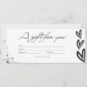 jモダンadoreブラック&ホワイトのギフトカード券 招待状 (裏面)