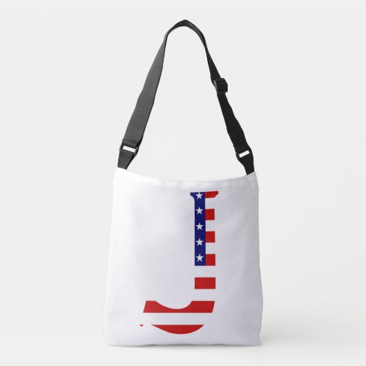 Jモノグラムがアメリカ国旗cbbcntにオーバーレイ クロスボディバッグ (正面)