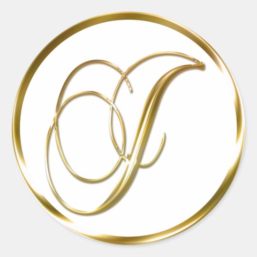 Jモノグラムフェイク金ゴールド封筒又は優位印章 ラウンドシール (正面)