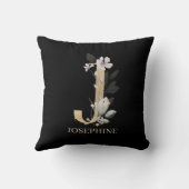 Jモノグラムフローラパーソナライズされた装飾用クッション クッション (裏面)