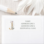 Jモノグラムフローララパーソナライズされたベル ラベル (インサイチュ)