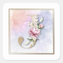 Jモノグラムブルゴーニュフローラスクエアステッカー スクエアシール