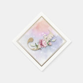 Jモノグラムブルゴーニュフローラナプキンス スタンダードカクテルナプキン (角)