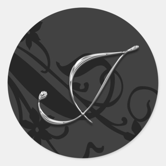 Jモノグラム文字結婚の封筒用シールシール ラウンドシール (正面)