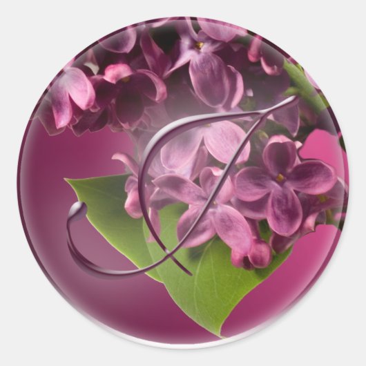 Jモノグラム薄紫封筒用シールシール ラウンドシール (正面)