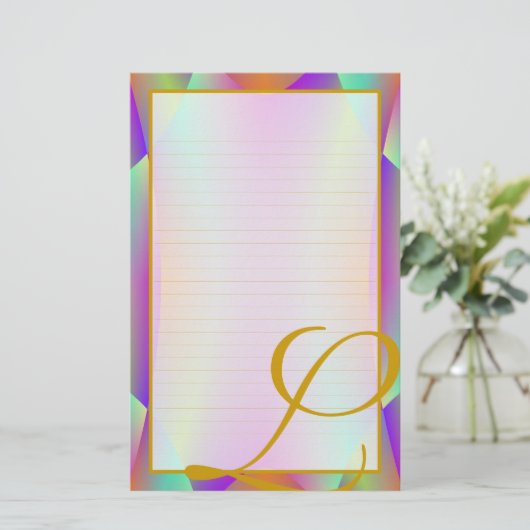 Jモノグラム「オンステージパープル素晴らし」文房具 便箋 (スタンド正面)