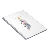 J文字パーソナライズされたの馬の文字 ノートブック (右側)