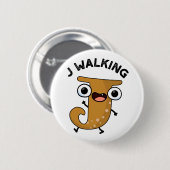 J歩くおもしろいアルファベットプン 缶バッジ (正面&裏面)