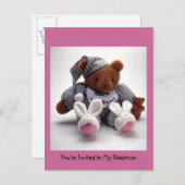 j0314047の私のSleepoverへの招待されました インビテーションポストカード (正面/裏面)